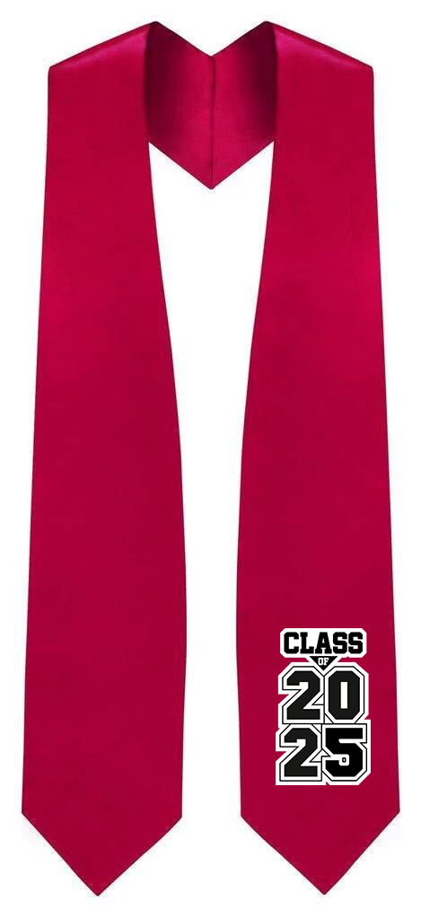 Estola de Graduación Roja "Clase de 2025/2026"