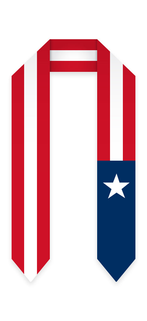Estola de graduación con bandera de Puerto Rico