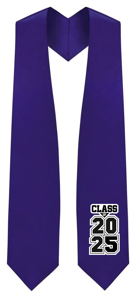 Estola de Graduación Morada "Clase de 2025/2026"