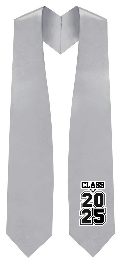 Estola de Graduación Plateada "Clase de 2025/2026"