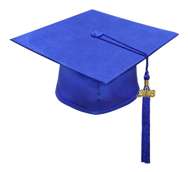 Birrete y borla azul francia mate de secundaria - Graduacion