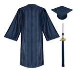 Birrete, toga y borla azul marino brillante de licenciatura - Graduacion