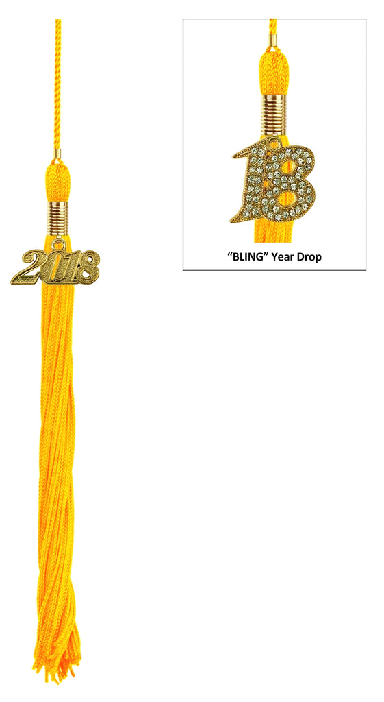 Birrete, toga y borla dorado brillante de primaria - Graduacion