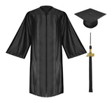 Birrete, toga y borla negro brillante de secundaria - Graduacion