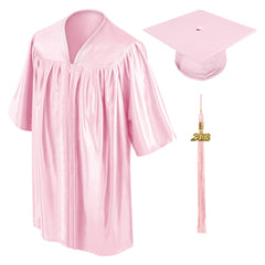 Birrete, toga y borla rosado de preescolar - Graduacion