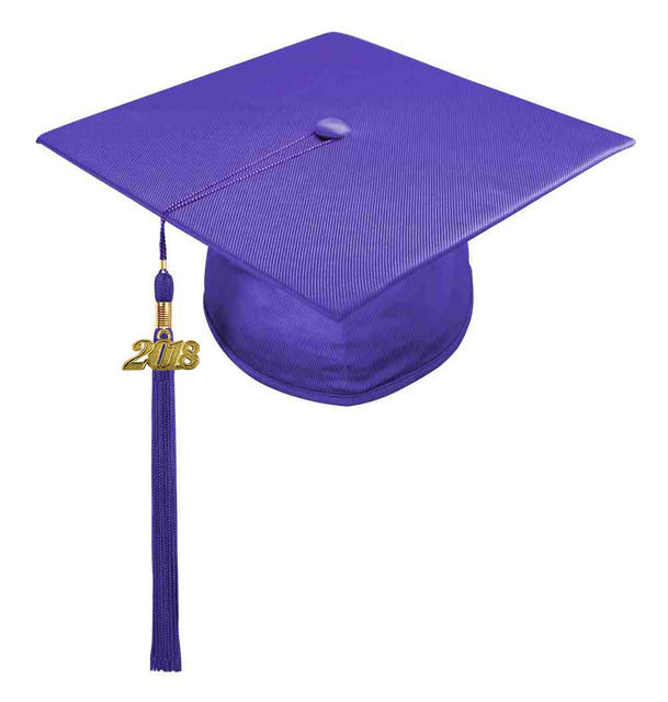 Birrete y borla violeta brillante de primaria - Graduacion