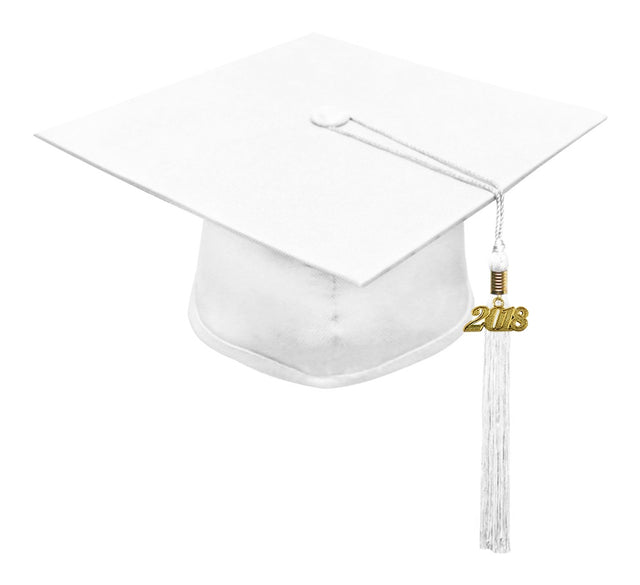 Birrete y borla blanco mate de primaria - Graduacion