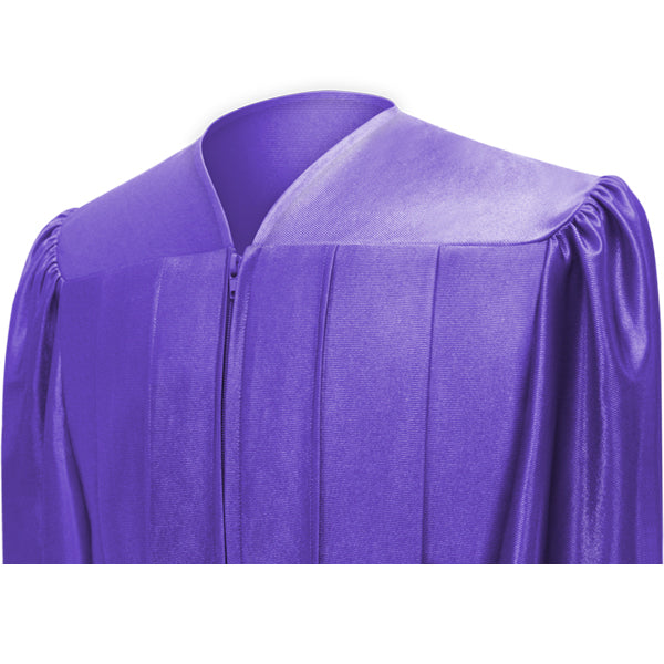 Birrete, toga y borla violeta brillante de primaria - Graduacion