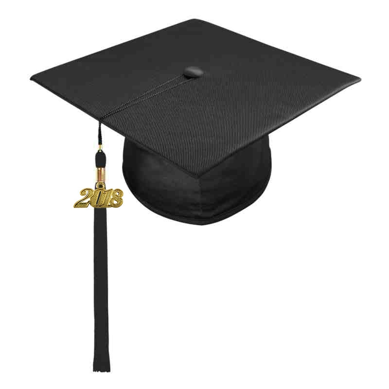 Birrete y borla negro brillante de primaria - Graduacion