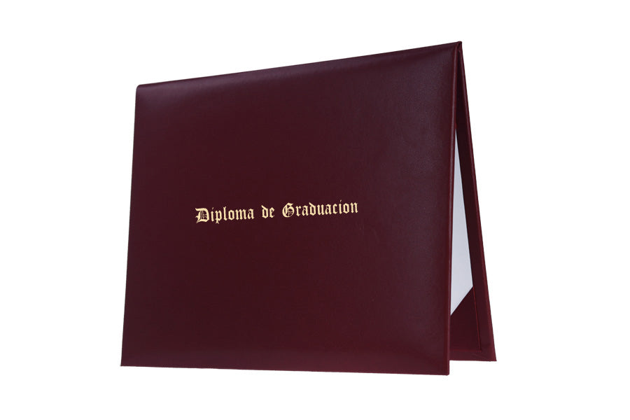 Porta diploma impreso granate de preescolar - Graduacion