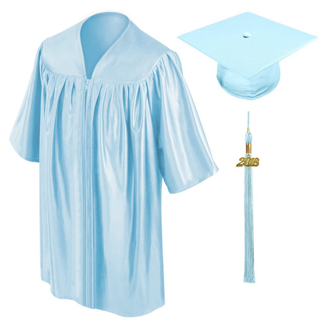 Birrete, toga y borla celeste de preescolar - Graduacion