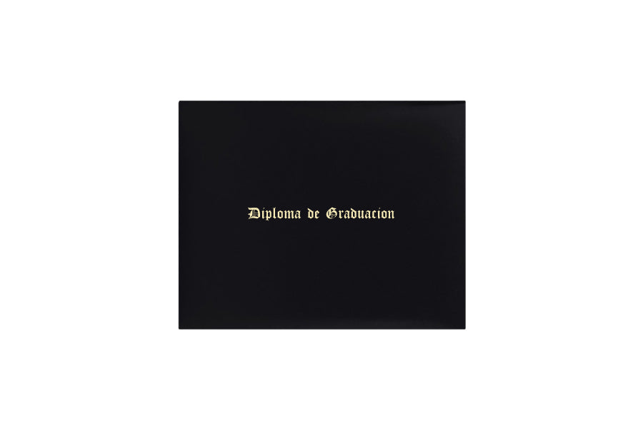 Porta diploma impreso negro de universidad - Graduacion