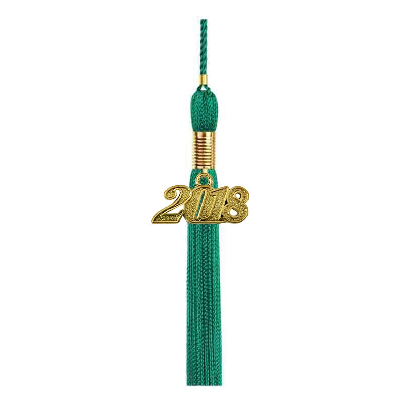Birrete, toga y borla verde esmeralda brillante de secundaria - Graduacion