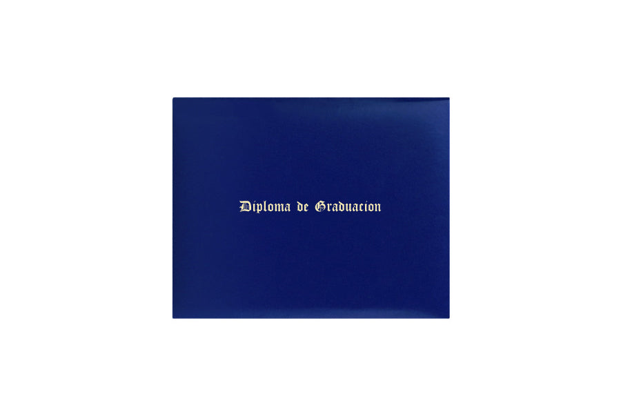 Porta diploma impreso azul Francia de preescolar - Graduacion
