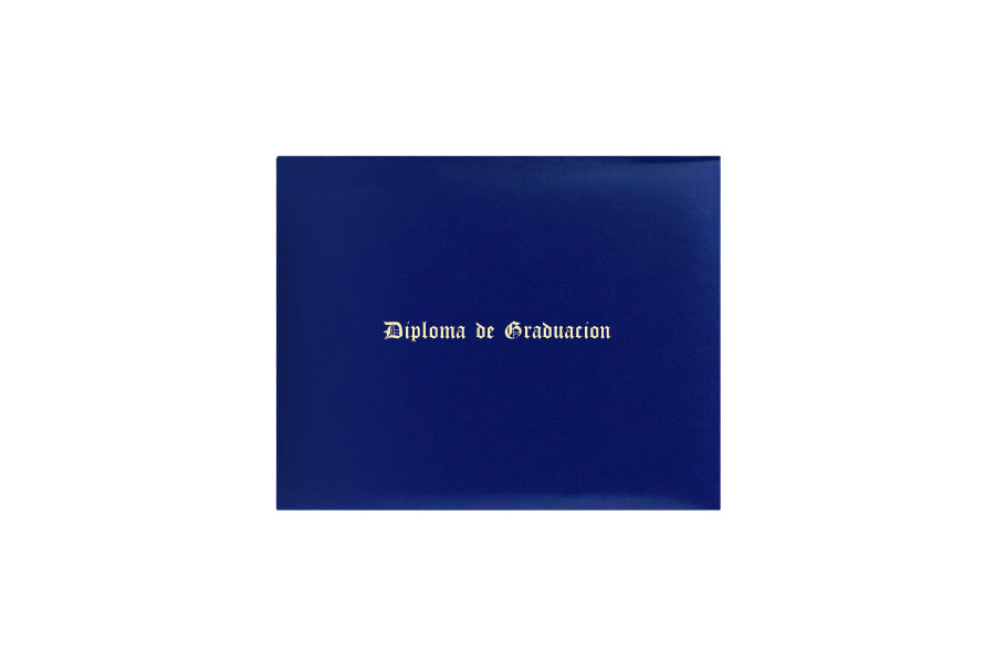 Porta diploma impreso azul francia de secundaria - Graduacion