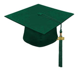Birrete, toga y borla verde cazador mate de primaria - Graduacion