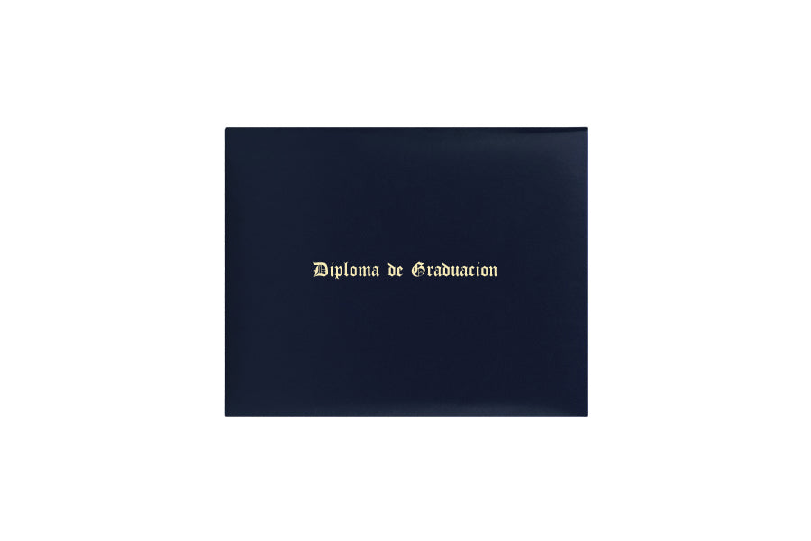 Porta diploma impreso azul marino de secundaria - Graduacion