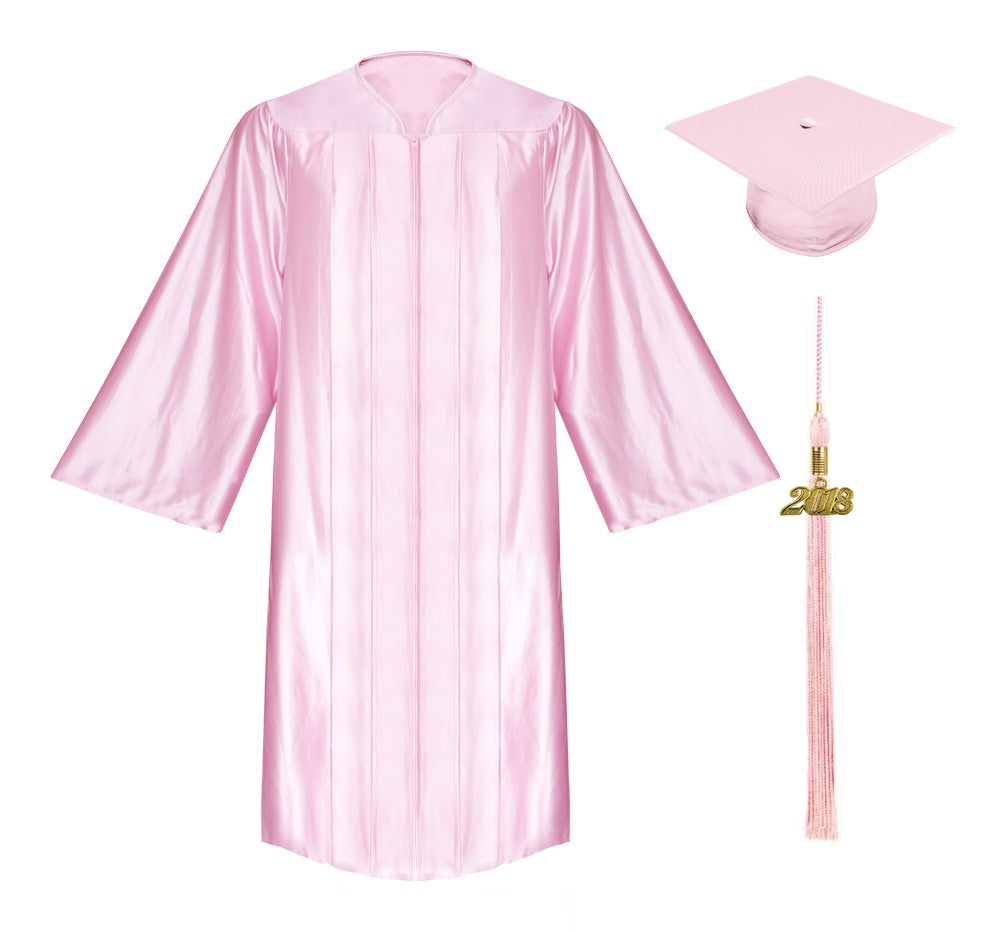 Birrete, toga y borla rosado brillante de licenciatura - Graduacion