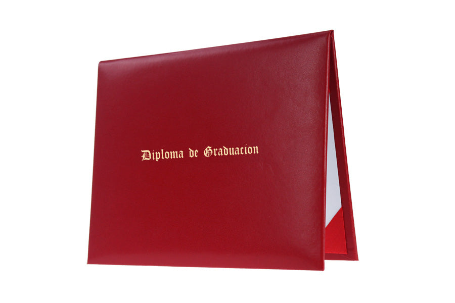 Porta diploma impreso rojo de universidad - Graduacion