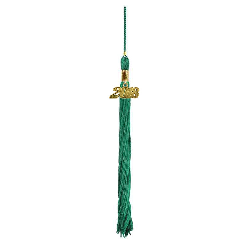 Birrete, toga y borla verde esmeralda brillante de primaria - Graduacion