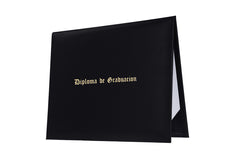 Porta diploma impreso negro de secundaria - Graduacion