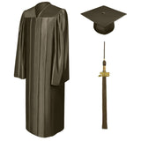 Birrete, toga y borla marrón brillante de licenciatura - Graduacion