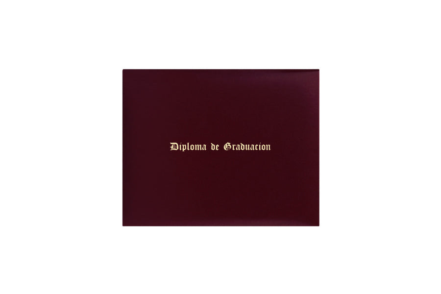 Porta diploma impreso granate de preescolar - Graduacion