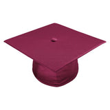Birrete, toga y borla granate brillante de secundaria - Graduacion