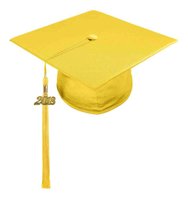 Birrete y borla dorado brillante de primaria - Graduacion