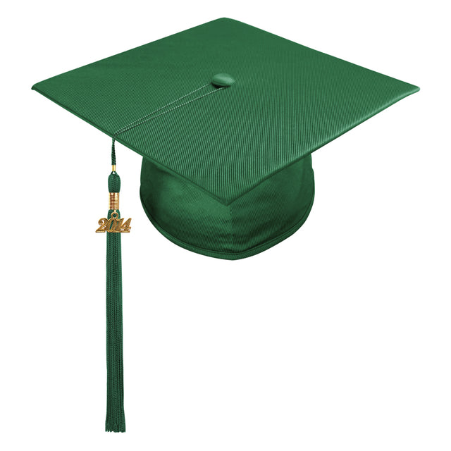 Birrete y borla verde cazador brillante de secundaria - Graduacion