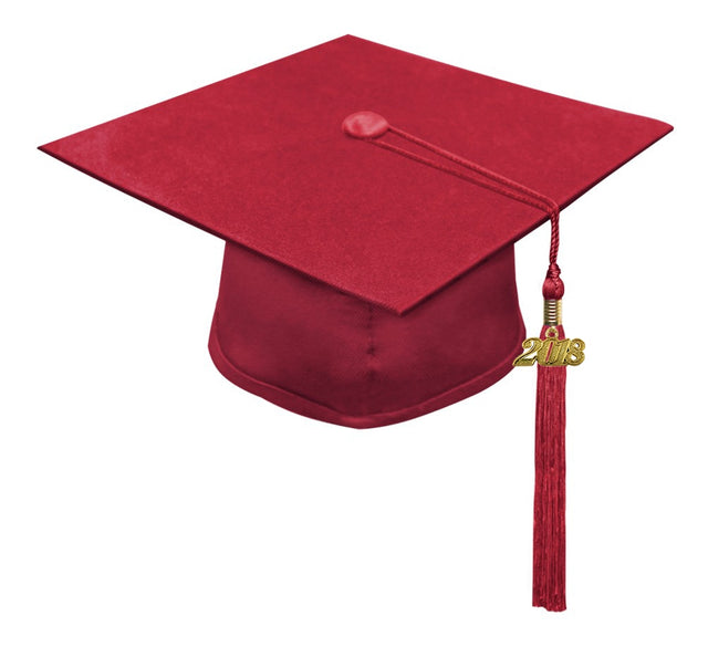 Birrete y borla rojo mate de primaria - Graduacion