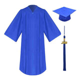 Birrete, toga y borla azul francia mate de secundaria - Graduacion