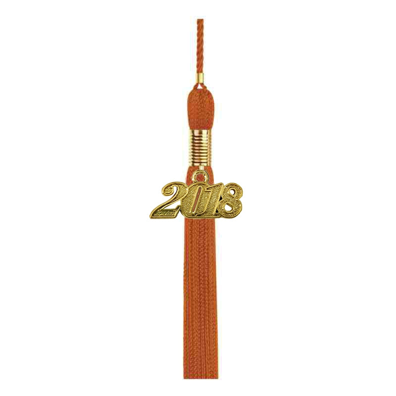 Birrete y borla naranja brillante de secundaria - Graduacion