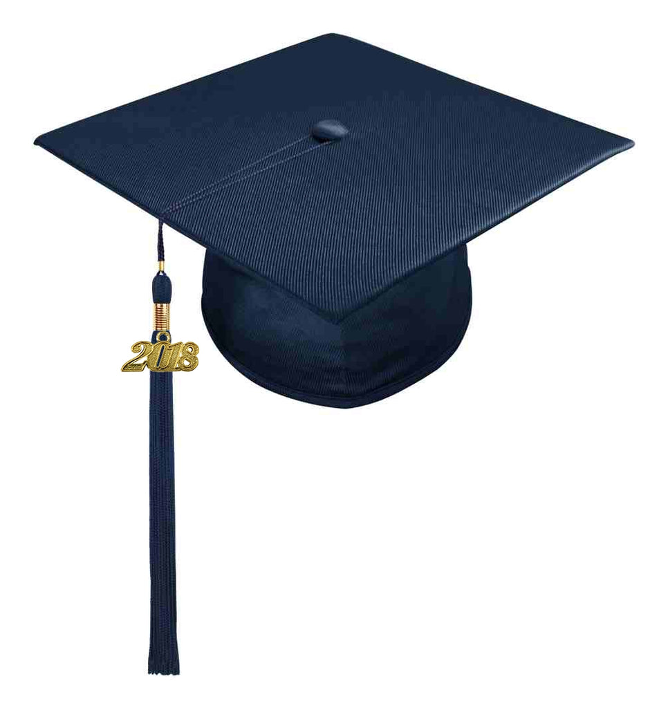 Birrete, toga y borla azul marino brillante de primaria - Graduacion
