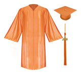 Birrete, toga y borla naranja brillante de licenciatura - Graduacion