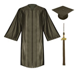 Birrete, toga y borla marrón brillante de secundaria - Graduacion