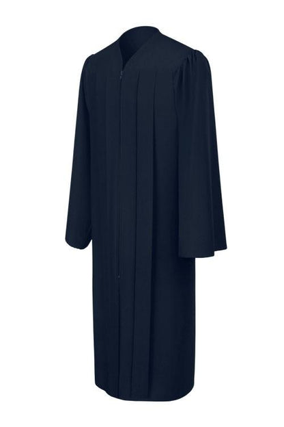 Birrete, toga y borla azul marino mate de licenciatura
